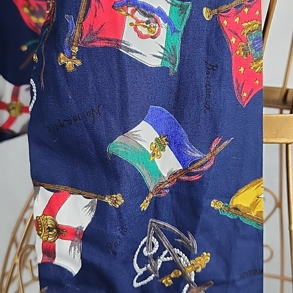 Chic Cannes Bordeaux Normandie Vintage Nautical Flags Scarf